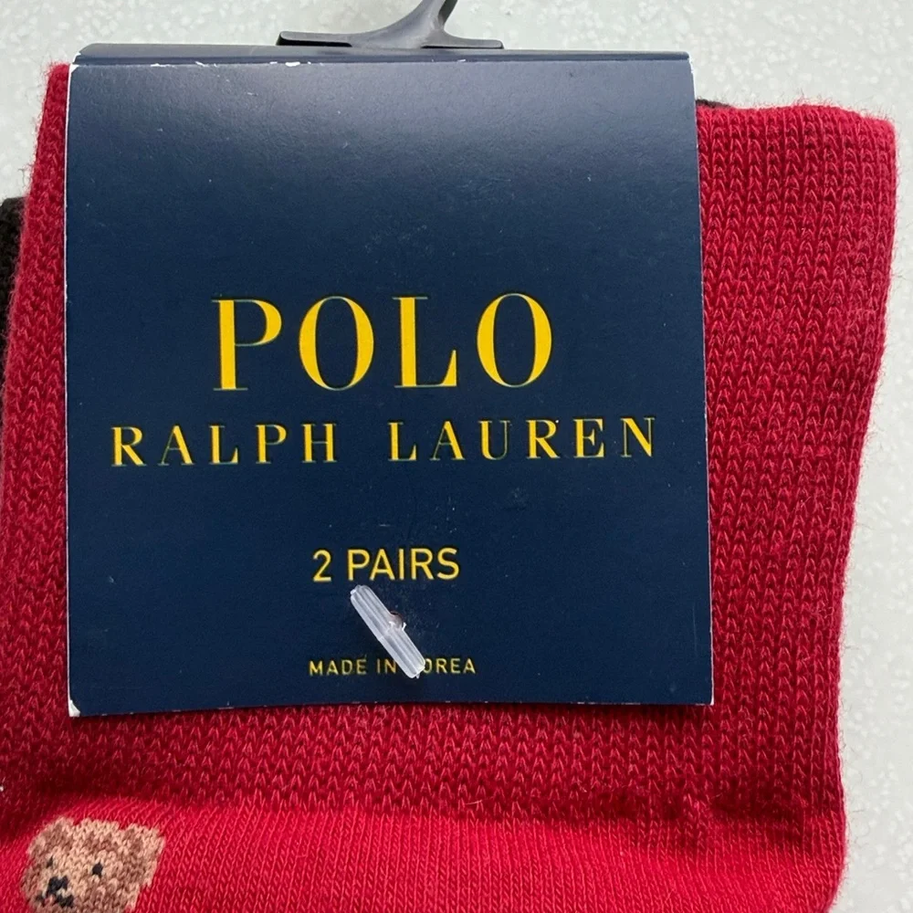 Polo RALPH LAUREN NWT Men’s Socks 2 Pair Martini‎ Bear Ski Snowboard Tree Skiing